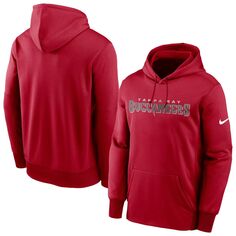 Мужской красный пуловер с капюшоном Tampa Bay Buccaneers Fan Gear Wordmark Performance Nike