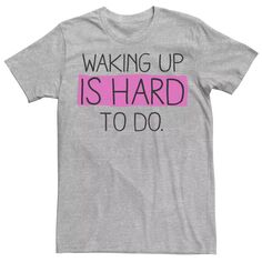 Мужская футболка с надписью «Пробуждение сложно сделать» и графическим рисунком Licensed Character