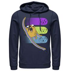 Мужская толстовка с капюшоном Cartoon Network Adventure Time Jake Emotions Licensed Character, синий