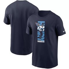 Мужская темно-синяя футболка с рисунком игрока Derrick Генри Tennessee Titans Player Nike