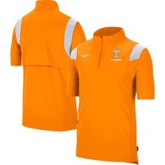 Мужская оранжевая куртка Tennessee Volunteers Coach с коротким рукавом и молнией четверть Nike