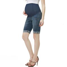 Джинсовые шорты для беременных Pokkori с открытым животом Pokkori