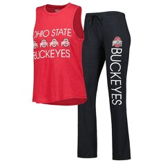Пижамный комплект Concepts Sport Ohio State Buckeyes, черный