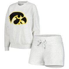 Пижамный комплект Gameday Couture Iowa Hawkeyes, пепельный