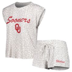 Пижамный комплект Concepts Sport Oklahoma Sooners, кремовый