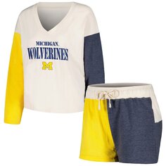 Пижамный комплект Wes &amp; Willy Michigan Wolverines, кремовый