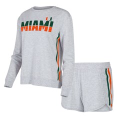 Пижамный комплект Concepts Sport Miami Hurricanes, серый