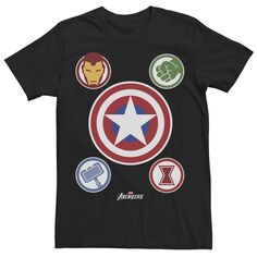 Мужская футболка-коллаж с эмблемами Marvel Gamerverse Avenger Shield
