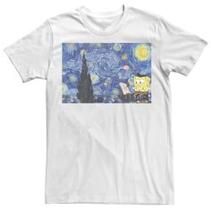 Мужская футболка с рисунком «Губка Боб Квадратные Штаны» «Звездная ночь» Nickelodeon