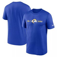 Мужская футболка Royal Los Angeles Rams Horizontal Lockup Legend Performance Nike