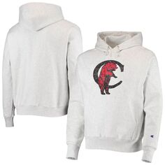 Мужской серый пуловер с капюшоном и логотипом Cincinnati Bearcats Team Vault обратного переплетения Champion