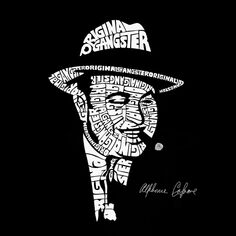 Al Capone Original Gangster - мужская футболка с надписью Word Art LA Pop Art, черный