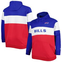 Мужской красный флисовый пуловер с капюшоном с капюшоном и реглан, красный Buffalo Bills Big &amp; Tall Current Team New Era