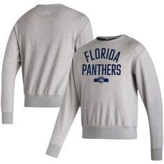 Мужской серый пуловер с принтом Florida Panthers Vintage adidas