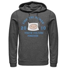 Мужской пуловер с капюшоном Finn The Human Youth Culture Forever «Время приключений» Licensed Character