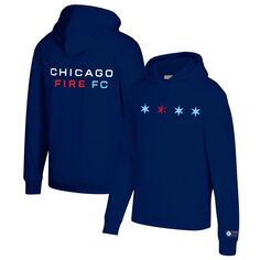 Мужской пуловер с капюшоном и темно-синим логотипом Mitchell &amp; Ness Chicago Fire Secondary