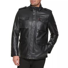 Мужская куртка-бомбер в стиле милитари из искусственной кожи на подкладке из шерпы Levi&apos;s Levis