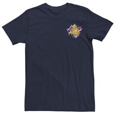 Мужская футболка с треугольным логотипом Rocket Power и графическим рисунком в стиле ретро Nickelodeon, синий