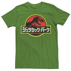 Мужская японская красная футболка с логотипом Jurassic Park