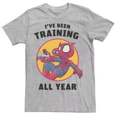 Мужская футболка с изображением паука «Я тренировался круглый год» Marvel