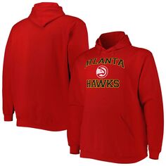Мужской красный пуловер с капюшоном Atlanta Hawks Big &amp; Tall Heart &amp; Soul
