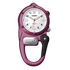 Розовые часы Dakota Mini Clip с карабином Microlight и зажимом