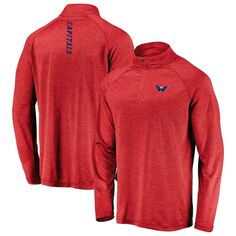 Мужской красный пуловер с молнией в четверть с логотипом Washington Capitals Contenders Welcome Fanatics