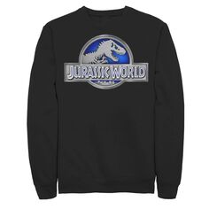 Мужской флисовый пуловер Jurassic World Classic Blue Glow Fossil Logo Licensed Character, черный