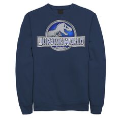 Мужской флисовый пуловер Jurassic World Classic Blue Glow Fossil Logo Licensed Character, синий