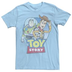 Мужская футболка с логотипом Disney/Pixar «История игрушек Базз и Вуди» Disney / Pixar, светло-синий