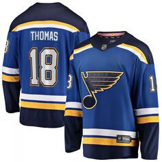 Мужская синяя футболка с логотипом Robert Thomas St. Louis Blues Home Breakaway Player Fanatics