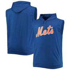 Мужской пуловер без рукавов с капюшоном Royal New York Mets Jersey Muscle