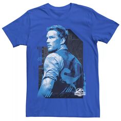 Мужская синяя футболка с портретом Owen Jurassic World