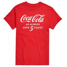 Мужская футболка с рисунком Coca-Cola As Always Five Cents License, красный