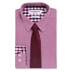 Мужской комплект из классической рубашки и галстука современного кроя Nick Graham
