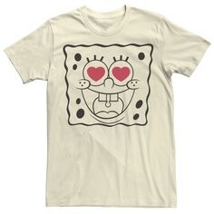 Мужская футболка с рисунком «Губка Боб Квадратные Штаны» в форме сердца и глаз Nickelodeon