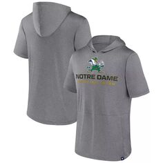 Мужская футболка с капюшоном серого цвета Хизер с логотипом Notre Dame Fighting Irish Modern Stack Fanatics
