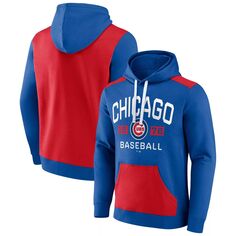 Мужской пуловер с капюшоном с логотипом Royal/Red Chicago Cubs Chip In Fanatics