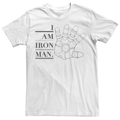 Мужская футболка с открытой рукой и надписью Marvel I Am Iron Man Licensed Character