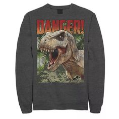 Мужской флисовый пуловер с ретро-плакатом Jurassic World Danger T-Rex Licensed Character