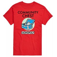 Футболка с рисунком на груди Big &amp; Tall Monopoly Community Licensed Character, красный