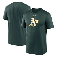 Мужская зеленая футболка с логотипом Oakland Athletics New Legend Nike