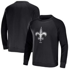 Мужская коллекция NFL x Darius Rucker от Fanatics, черный флисовый пуловер с регланами New Orleans Saints, толстовка