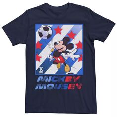 Мужская классическая футбольная футболка с Микки Футбольной звезды Disney, синий