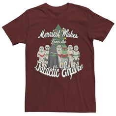 Мужская футболка с рисунком «Самые рождественские пожелания от Галактической Империи» Star Wars