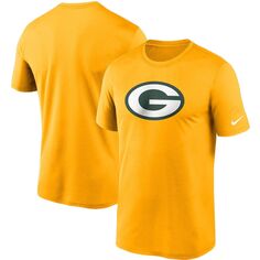 Мужская золотистая футболка с логотипом Green Bay Packers Essential Legend Performance Nike