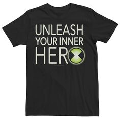 Мужская футболка с логотипом Ben 10 Unleash Your Inner Her Licensed Character, черный
