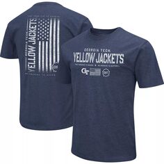 Мужская темно-синяя футболка Georgia Tech Yellow Jackets OHT Military Appreciation Flag 2.0 Colosseum