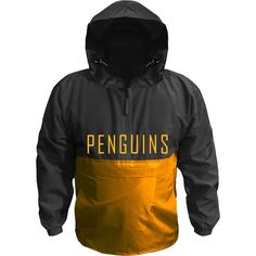 Мужской черный анорак с капюшоном и молнией до половины Pittsburgh Penguins Big &amp; Tall