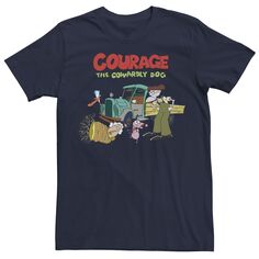 Мужская футболка с логотипом Courage The Cowardly Dog Scene Licensed Character, синий
